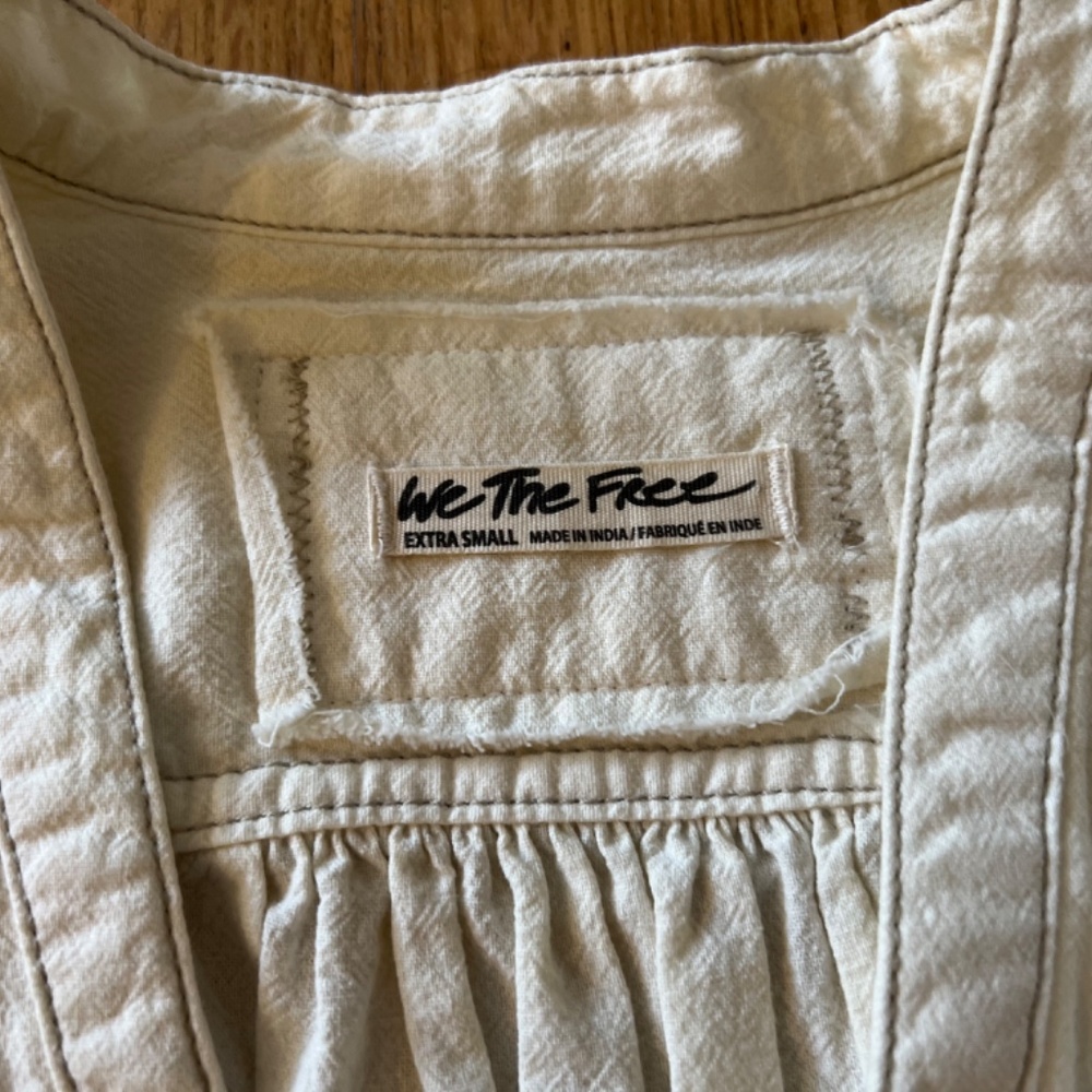 We The Free white 100% cotton white crop top size xs - Picture 4 of 7